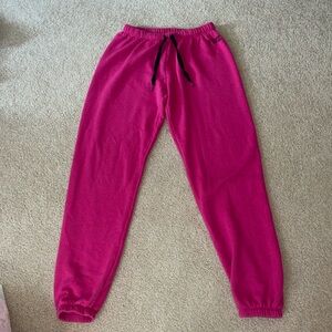 Pink/Victoria’s Secret cuffed hot pink sweatpants